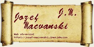 Jožef Mačvanski vizit kartica